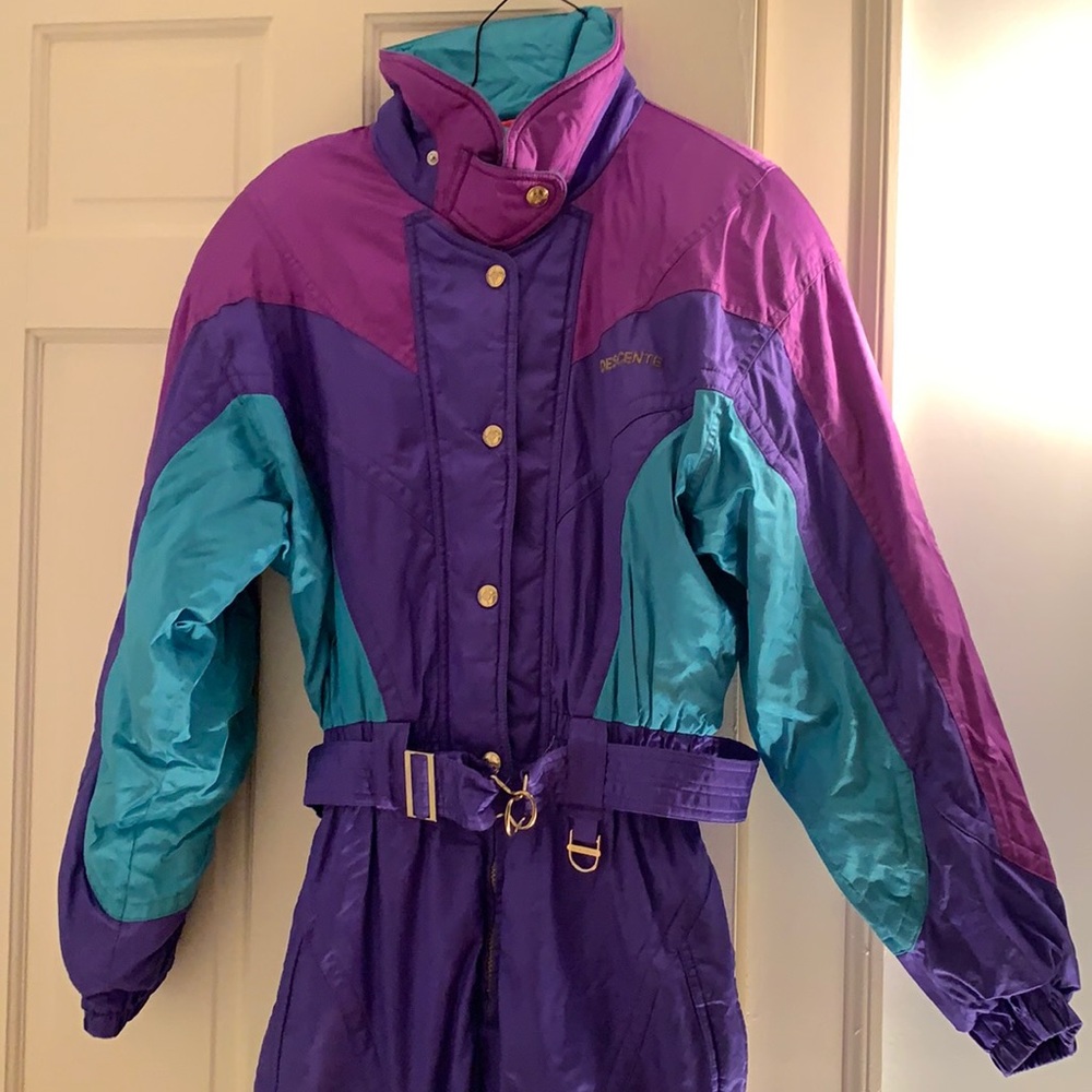 Vintage 90s ski wear one piece Descente ski outfit